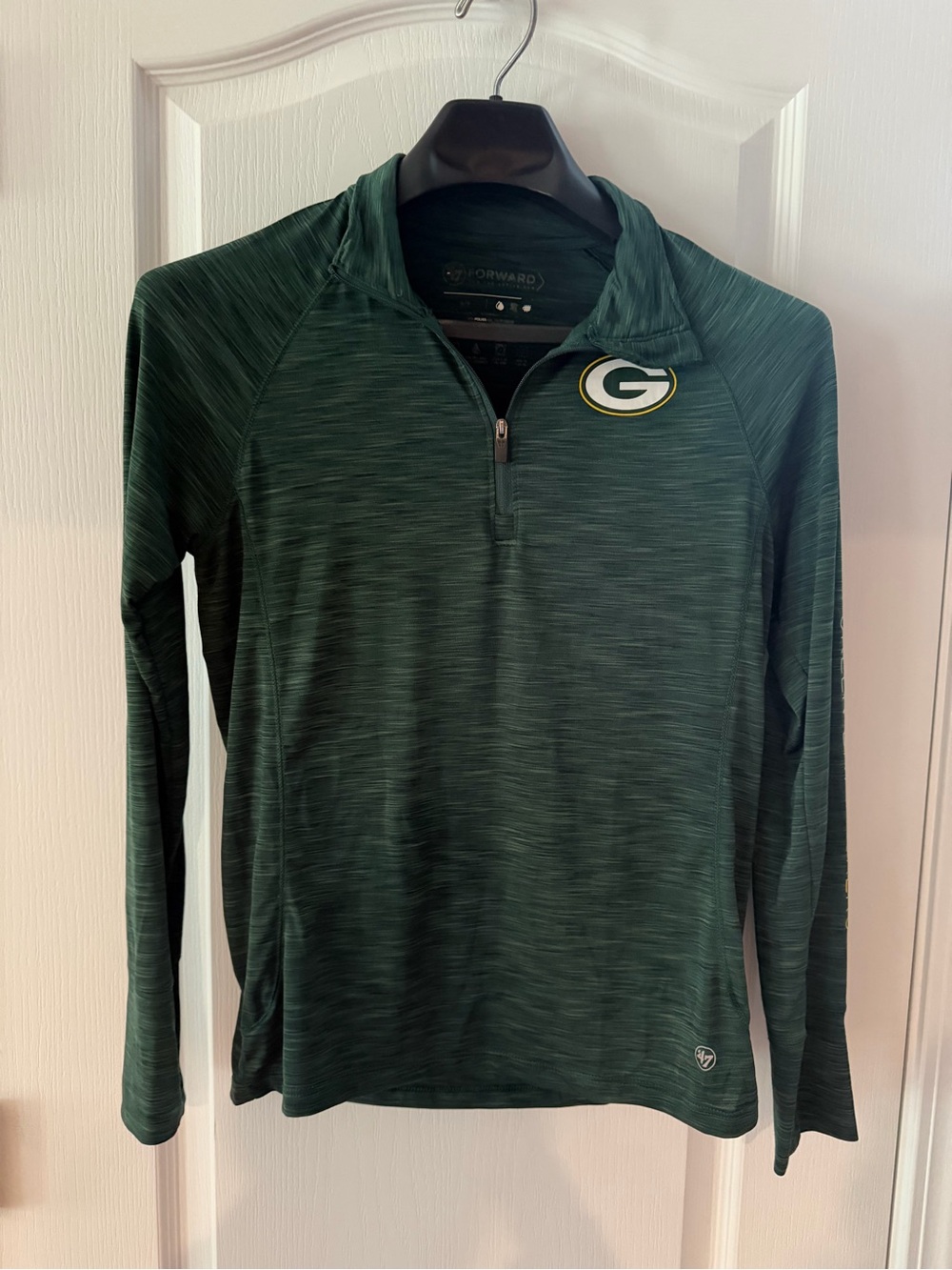 Green Bay Packers 47 Brand Green Quarter-Zip Pullover with Logo